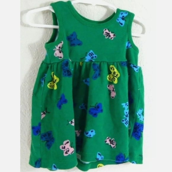 Hanna Andersson Girls Green Sleeveless Butterfly Dress - Picture 1 of 3